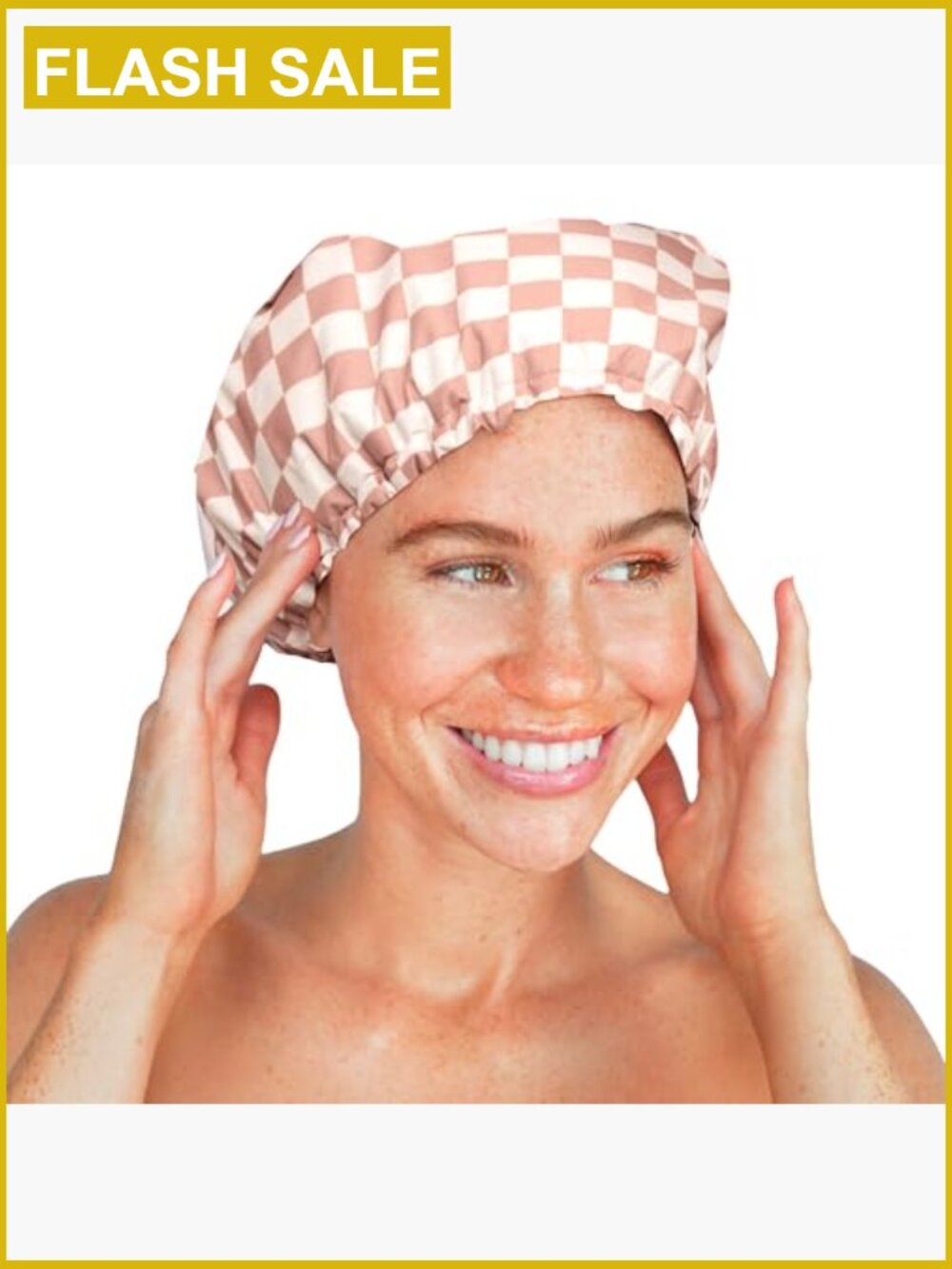Satin-Lined Adjustable Waterproof Reusable Flexi Shower Cap with Open-Back - Picture 6 of 6